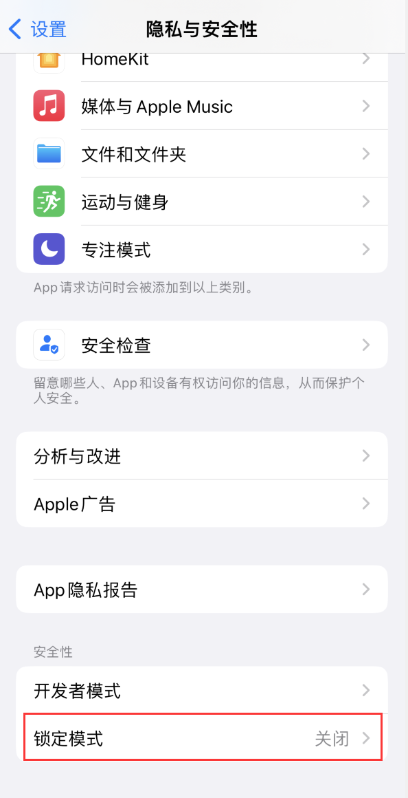 桥西苹果手机维修分享iOS 16 “锁定模式”是什么 